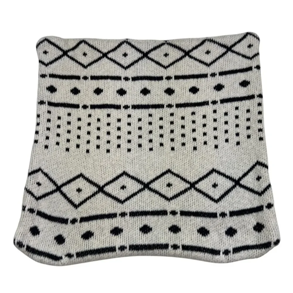 Boho Hippie Aztec Southwestern Tight Knit Soft Cotton Throw Pillow Cover